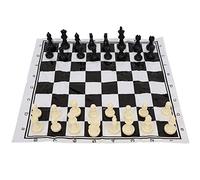 Karlak Juego de Ajedrez Internacional con Diseño Medieval, Tablero Portátil en Blanco y Negro para Niños y Adultos, Regalo Educativo, 15,75 Pulgadas