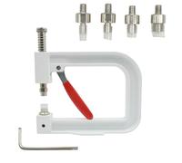 Karlak Máquina de Ajuste de Perlas, Herramienta Profesional Prensado Manual para Decorar Manualidades y Ropa con 5 Cabezales (Blanco)