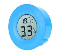 Karlak Mini Termómetro Higrómetro Digital LCD Integrado Circular para Interiores Medidor de Humedad y Temperatura Amarillo con Precisión en Rojo, Medición en Blanco y Azul, Material ABS (Azul)