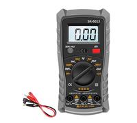 Karlak Multímetro Digital Medidor de Capacitancia Medidor de Probador Capacitores Rango Manual Automático Voltaje CA CC Resistencia Corriente Continuidad Frecuencia con D (SK-6013 Gris)