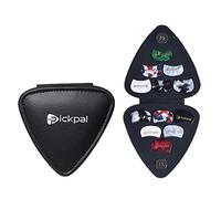 Karlak PICKPAL - Funda para púas de guitarra, funda para púas de guitarra eléctrica acústica, incluye 12 púas de guitarra, bolsa de almacenamiento de cuero para púas de guitarra, bolsa de regalo para