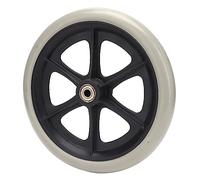 Karlak Rueda de Silla de Ruedas de 8 Pulgadas Pu Walker Reemplazo de Reemplazo a Prueba de Skid con Gris de Rodamiento de Bolas para Silla de Ruedas, Rollator y Más