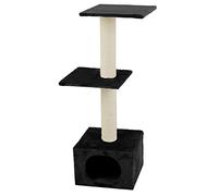 Karlie 34302 - Rascador Gato de Felpa y Hilo, 35 x 42 x 103 cm, Negro y Beige