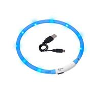 Karlie 64906 Visio Light Collar LED Ajustable Máximo 70 cm, Recargable con USB, Azul