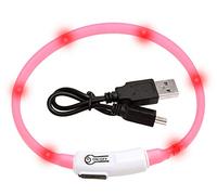 Karlie 64966 Visio Light Collar LED Recargable con USB Ajustable Máximo 35 cm, Rosa