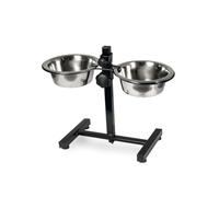 Karlie Bowl Stand with Stainless Steel Bowls K Soporte H con Dos Platos 16Cm, Metal Acero Inoxidable, 2 x 810 ml