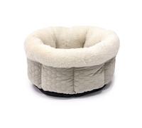 Karlie Perros Cama Terciopelo Redondo Beige, Nuevo