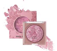 KARLOR Baked Blusher Resaltante prensado con brillo perlado 3D, rubor de cara brillante, textura floral en relieve, paleta de polvos de color rosa (rubor 01#)