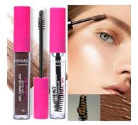 KARLOR Juego de 2 esmaltes de gel para cejas, color de cejas e incoloro, gel de fijación transparente, máscara de cejas con aplicador, secado rápido, resistente al agua, duradero, 02# marrón oscuro