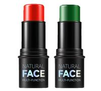 KARLOR Juego de pintura corporal, 2 unidades, color rojo y verde, base de aceite, lápiz cremoso de larga duración, para el cuerpo, para Halloween, fiestas de carnaval (rojo y verde)