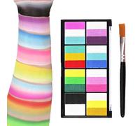 KARLOR Paleta de pintura facial con pincel, kit de pintura facial de 23 colores, pintura corporal, soluble en agua, seguro, maquillaje teatral, festival, Halloween, carnaval, maquillaje