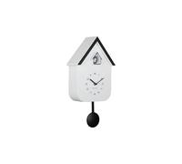 Karlsson Dupla - Reloj de pared de cuco de color blanco, 21,5 x 21,5 x 41,5 cm, rectangular, plástico, reloj de pared moderno para sala de estar, relojes de pared, reloj de cuco