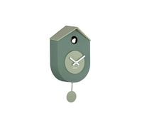 Karlsson Grato - Reloj de pared de cuco con péndulo oscilante (verde selva y jade grisáceo)