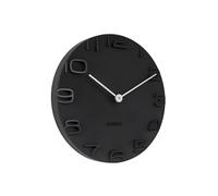 Karlsson Reloj Pared Borde Negro con MANECILLAS Cromo, Plástico Metal, Talla única
