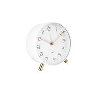 Karlsson Lofty - Despertador para dormitorio, 11 cm de diámetro, redondo, hierro, color blanco