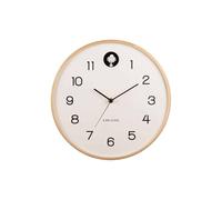 Karlsson [SA2023/12] Cuckoo - Reloj de Pared de Madera de Abedul Natural, Color Blanco