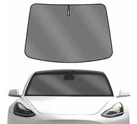 Karltys Parasol para Parabrisas Tesla Modelo 3 2017 2018 2019 2020 2021 2022 Protector Solar con Bolsa de Almacenamiento Plegable Reflectante Visera bloquea el Calor y Mantiene Fresco