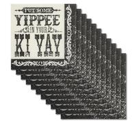 Karma, 20 servilletas de papel de 3 capas de tamaño cóctel, servilletas de papel decorativas para fiestas, picnic, cena, baby shower, despedida de soltera, Yippee In Your Ki Yay