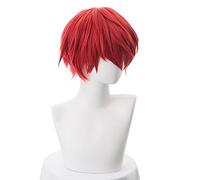 Karma Akabane Cosplay Wig Assassination Classroom Short Red Wig Heat-resistant Fiber Hair + Wig Cap Party Anime Role Play Props