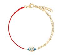 KARMA AND LUCK Pulsera ajustable de cuerda roja, dije de 18 quilates para mujer, hecha a mano en Bali para suerte y éxito, One Size, Latón, Sin piedra preciosa