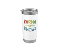 Karma conoce leyes divertidas de meditación de yoga Vaso térmico de acero inoxidable de doble pared