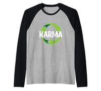 Karma Destino Meditación Reciclaje Protección del Medio Ambiente Regalo Camiseta Manga Raglan