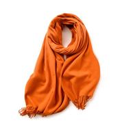 KARMA.DIEM Bufanda XXL Mujer y Hombre - Tacto Cachemira y Lana Merino Super Suave - Pashmina Grande 180x65cm para Invierno - Chal Elegante, Estola para Bodas y Fiestas (Naranja)