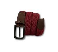 KARMA.DIEM Cinturón Elástico Trenzado para Hombre y Mujer - Cinturón de Nylon Ajustable Sin Agujeros - Cinturón Deportivo y Casual para Vaqueros y Trabajo - Alta Elasticidad y (Rot, Medium)
