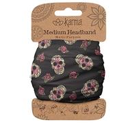 Karma Gifts Media Diadema, Calavera de azúcar, Poliéster, Negro, 1 Count (Pack of 1)