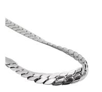 Karma HK1030 - Collar de plata para hombre, acero inoxidable, 50, 55 o 60 cm, cadena de serpiente de 6 mm, cadena de acero inoxidable para hombre, regalo para él, 50 cm, Acero inoxidable, No es una