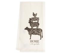 Karma Home es donde su rebao es un pao de cocina - toallas de mano de algodn 100% para la cocina - decoracin moderna del hogar - blanco y neg