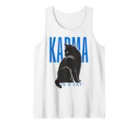 Karma Is A Cat Funny Cat Lover Quote Gráfico Camiseta sin Mangas