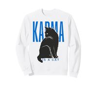 Karma Is A Cat Funny Cat Lover Quote Gráfico Sudadera