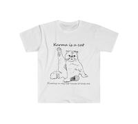 Karma is a Cat tee Me and Karma Vibe Like That T-Shirt White S