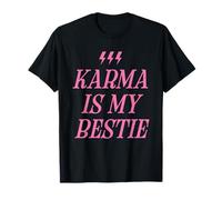 Karma Is My Bestie - Camisa divertida con cita de rayo rosa Camiseta