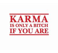 Karma is Only A Bitch If You are Funny NOK Calcomanía de vinilo | Autos, camiones, furgonetas, paredes, laptop, rojo, 5.5 x 3.3 pulgadas | NOK2155