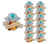 Karma, Juego de calcomanías de vinilo con forma, impermeable, mate, retro, estético, para portátiles, vasos, diarios, ovnis