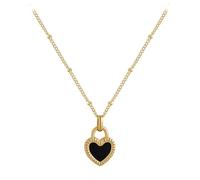 Karma NH10280850 - Collar o pendientes con forma de corazón, acero inoxidable, plata u oro, collar para mujer, moderno, 40 cm, Acero inoxidable, No es una piedra preciosa