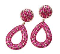 Karma NH10486030 - Pendientes para mujer, multicolor, negro o rosa, 7 cm, pendientes modernos para mujer, gota grande, accesorio de verano, 7 x 3,3 cm, Acero aleado Plástico, Sin piedra preciosa