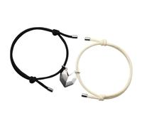 Karma NH10508254 - Pulseras de la amistad con diseño de corazón, textil, moderno, negro y blanco, pulseras para mujeres, amigas, madres, hijas, pulseras para mujer, juego de pulseras