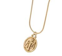 Karma NH10645381 - Collar con colgante de signo del zodiaco, oro y acero inoxidable, 40 cm, cadena moderna para mujer, cadena de acero inoxidable, 40 x 0,1 cm, Acero inoxidable, No es una piedra
