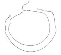 Karma NH10894109 - Collar con doble estrás, plata u oro, 41 y 47 cm, aleación para mujer, cadena ajustable para mujer, moderna cadena de diamantes de imitación, 41 cm 47 cm, Metal, No es una piedra