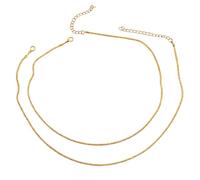 Karma NH10894109 - Collar con doble estrás, plata u oro, 41 y 47 cm, aleación para mujer, cadena ajustable para mujer, moderna cadena de diamantes de imitación, 41 cm 47 cm, Metal, No es una piedra