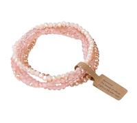Karma NH11001764 - Juego de 4 pulseras para mujer, perlas de cristal, color rosa, multicolor, azul, turquesa o verde, diseño de filigrana, pulsera moderna para mujer, regalo para ella, pulsera de