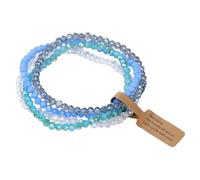 Karma NH11001764 - Juego de 4 pulseras para mujer, perlas de cristal, color rosa, multicolor, azul, turquesa o verde, diseño de filigrana, pulsera moderna para mujer, regalo para ella, pulsera de