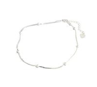 Karma NH11309446 Tobillera Plata de Ley 20 cm Tobillera Moderna Joya para el Pie para Vacaciones Playa Noche Accesorios Mujer Tobillera Mujer Joyería Plata Plata 925