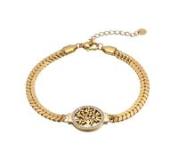 Karma NH11357114 Pulsera para mujer, de acero inoxidable, chapado en oro, moderno, 18 cm, mosquetón, joyería para mujer, color dorado, de acero inoxidable, hipoalergénico, impermeable, de acero