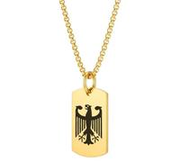 Karma NH11493961 - Collar de águila negra, plata o oro para hombre, acero inoxidable, 60 cm, cadena para hombre, collar moderno regalo para él, 60 x 0,2 cm, Acero inoxidable Metal, Sin piedra preciosa