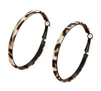 Karma NH11778673 Pendientes de aro Leo redondos 5 cm Oro Marrón Negro Leo Pendientes modernos para mujer Joyas Mujer Leoparden-Print Pendientes