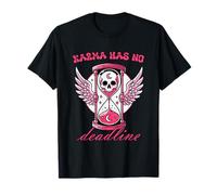 Karma no Tiene Fecha límite de Reloj de Arena de Calavera gótica Camiseta